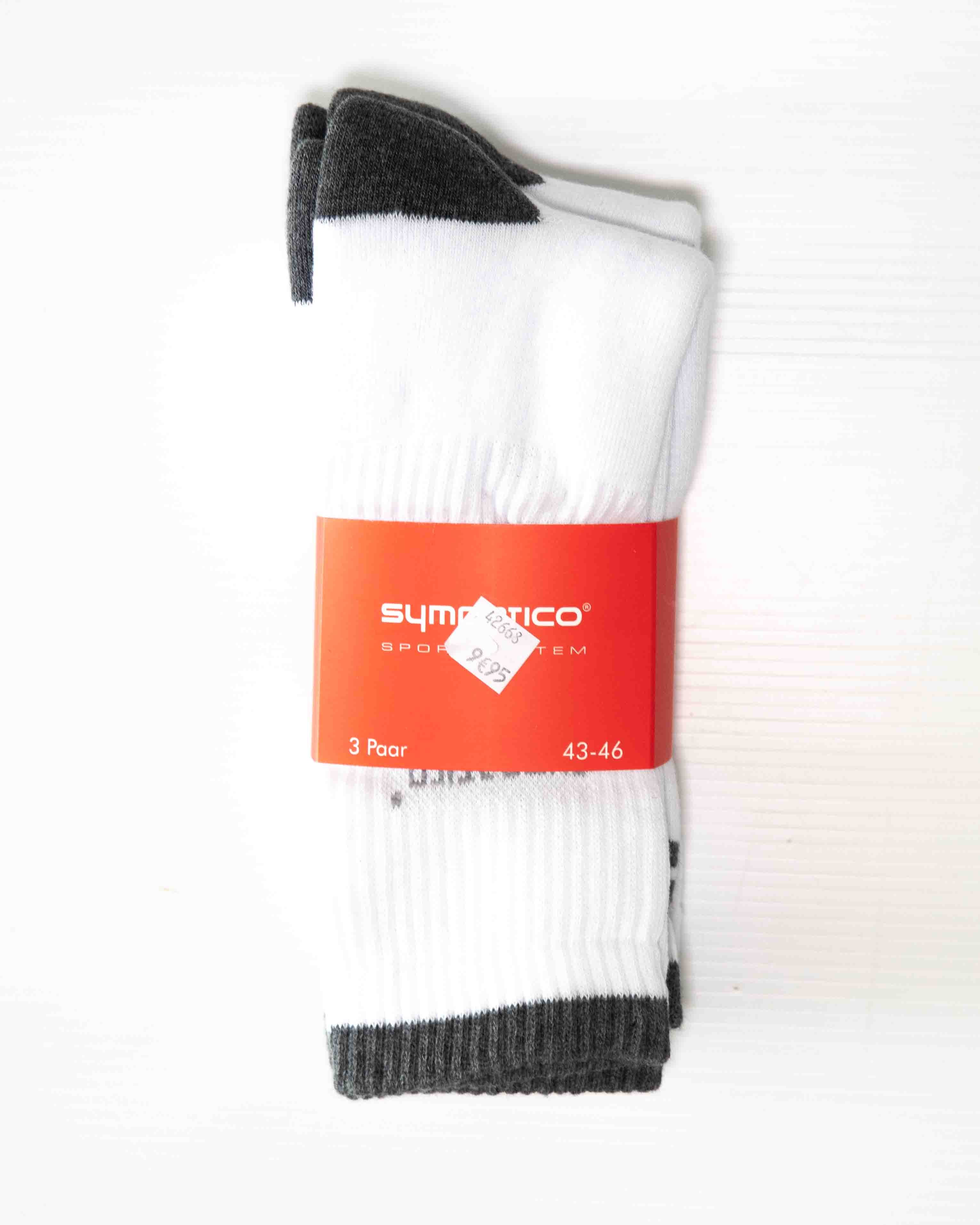 Le pack de 3 chaussettes de sport Sympatico, coloris blanc.