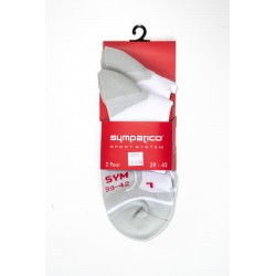 Pack 2 Chaussettes Sympatico Courtes de Sport Blanche