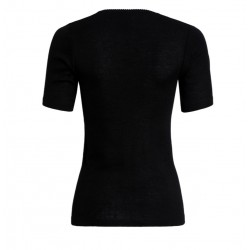 Tee-shirt dentelle Con-ta Laine/Modal Noir