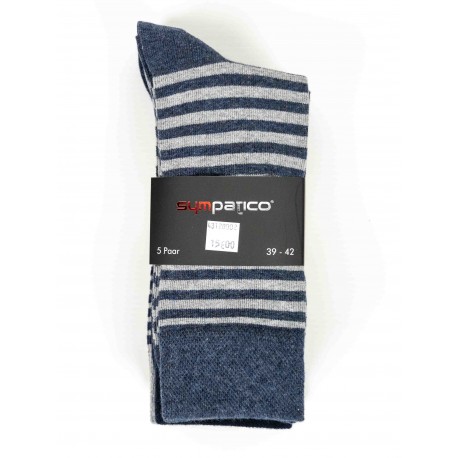 Pack 5 Chaussettes Sympatico Bleu / Gris