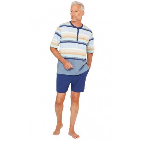 Pyjashort Hajo Striped V-neck Fancy Striped