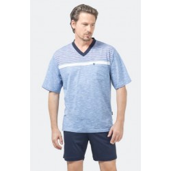 Pyjashort Hajo Striped V-neck Fancy Striped