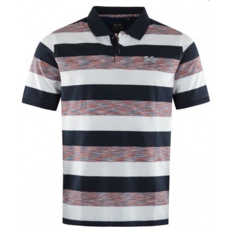 Polo Hajo sans repassage Fantaisie Bleu/Blanc