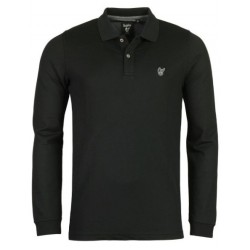 Polo Hajo manches longues Uni Noir