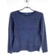 Pull Blue Seven maille brillante Marine/Or