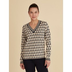 Pull Azay maille col V Beige