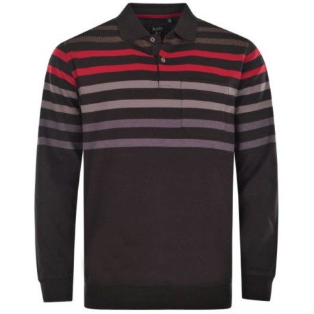 Polo Hajo manches longues Uni Noir