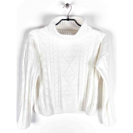 Pull Blue Seven Maille chenille Blanc