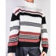 Pull Blue Seven maille Rayé Blanc