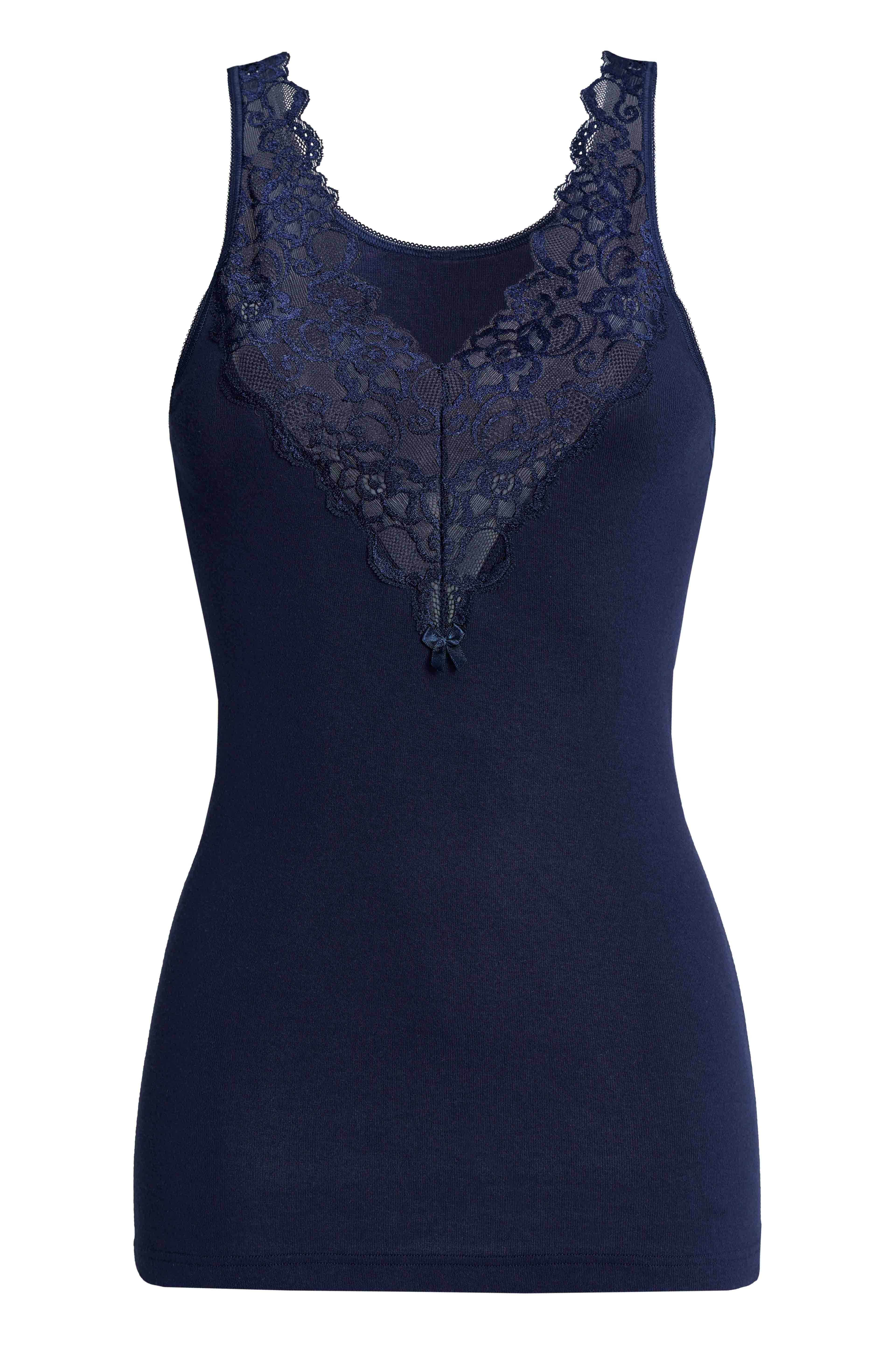 Debardeur dentelle online bleu marine