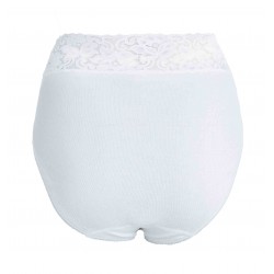 Slip Con-ta dentelle taille haute Blanc