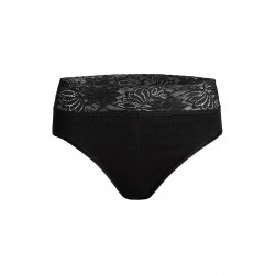 Slip Con-ta dentelle taille haute Noir