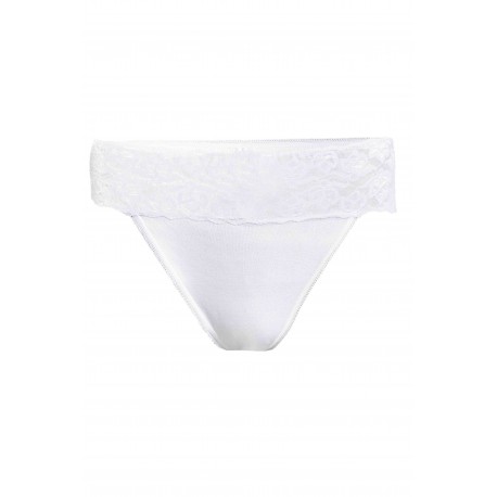 Slip Con-ta ceinture dentelle Blanc