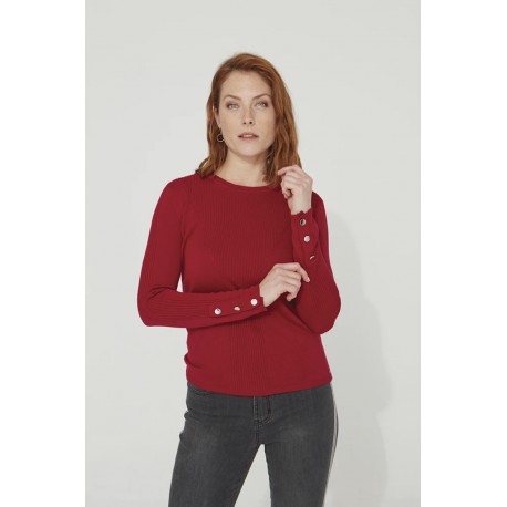 Pull Azay maille uni Rouge