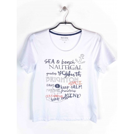 Blue Seven Women's T-shirt Giraffe Pattern