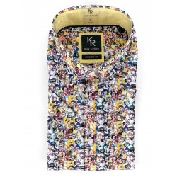 Chemise manches courtes King's Road Fantaisie Jaune