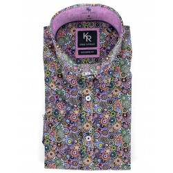 Chemise manches courtes King's Road Fantaisie Violet