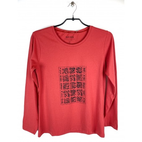 Blue Seven Women's T-shirt Giraffe Pattern