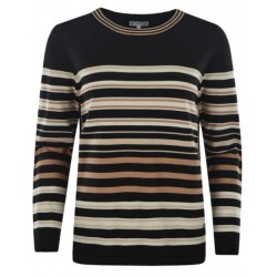 Pull Hajo "Joy Of Life" Rayé Beige