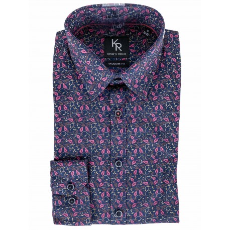 Chemise King's Road Feuilles Rose