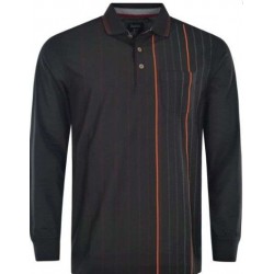 Polo Hajo Rayé Noir / Orange