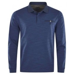 Hajo Softknit Langarm Poloshirt - Schwarz
