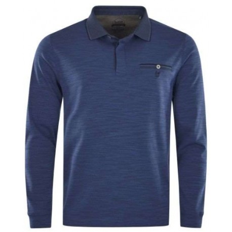 Hajo Softknit Long Sleeve Polo Shirt - Black