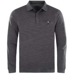 Hajo Softknit Long Sleeve Polo Shirt - Black
