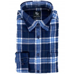 Chemise King's Road Flanelle - Blanc Bleu