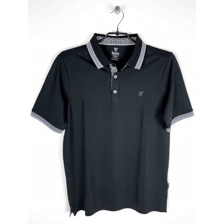 Polo Hajo Softknit sans repassage Noir