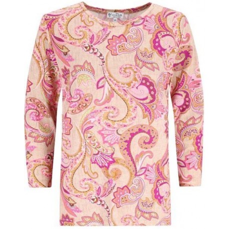 Tee-shirt Hajo "Joy Of Life" Fantaisie Rose