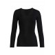 Tee-shirt manches longues dentelle Con-ta Laine/Modal Noir