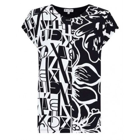 Tee-shirt Hajo "Joy Of Life" Noir Fantaisie