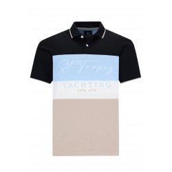 Polo Hajo Stay fresh - Beige Bleu