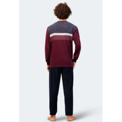 Pyjama Hajo Klima-Frottee Rayures Bordeaux