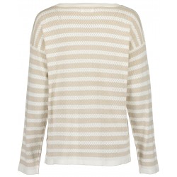 Pull Blue Seven Léger Rayé Beige