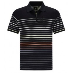 Polo Hajo Stay fresh Rayé Noir - 1